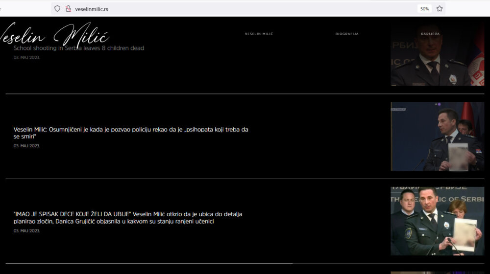 Fotografija spiska dece iz Ribnikara na sajtu načelnika beogradske policije 1