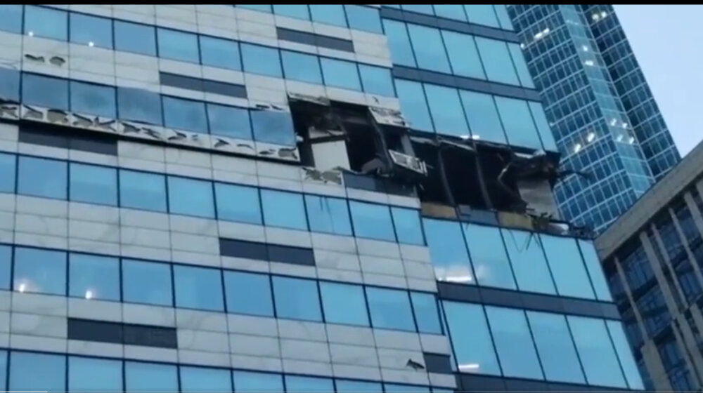 Snimci udara ukrajinskog drona u zgradu u Moskvi 1