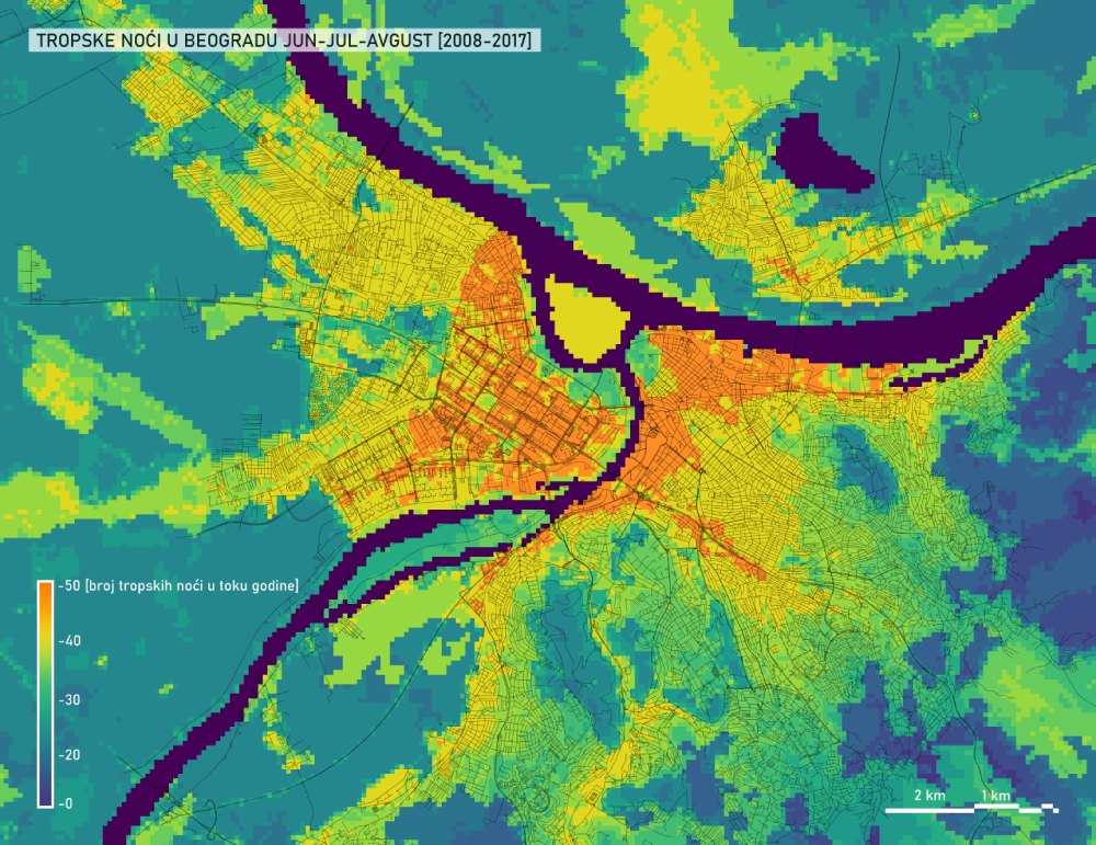 RHMZ najavio tropske vrućine, a na ovim mestima u Beogradu su najčešće tropske noći (MAPA) 2 RHMZ najavio tropske vrućine, a na ovim mestima u Beogradu su najčešće tropske noći (MAPA) 2