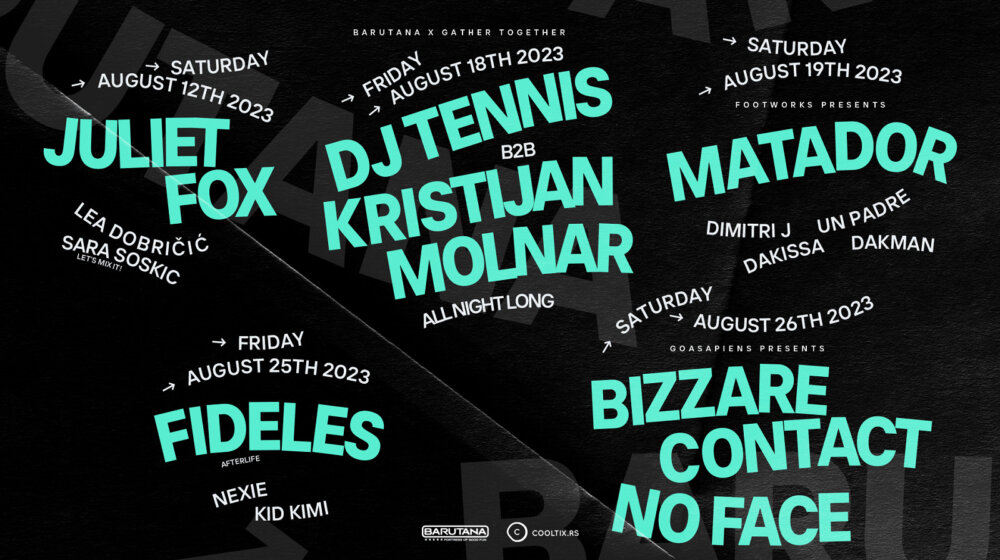 Avgust u Barutani predvode svetske zvezde elektronske scene, stižu Matador, Fideles i DJ Tennis 1
