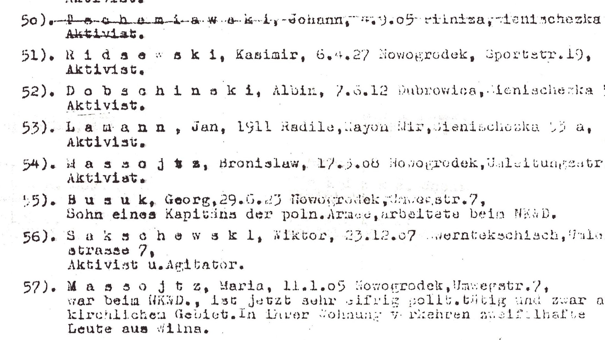 Lista Poljaka deportovanih u Nemačku na prinudni rad 1943.