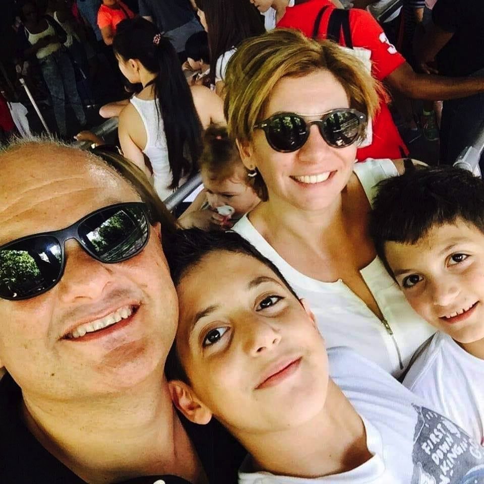 Freddy Alam with his wife and two sons