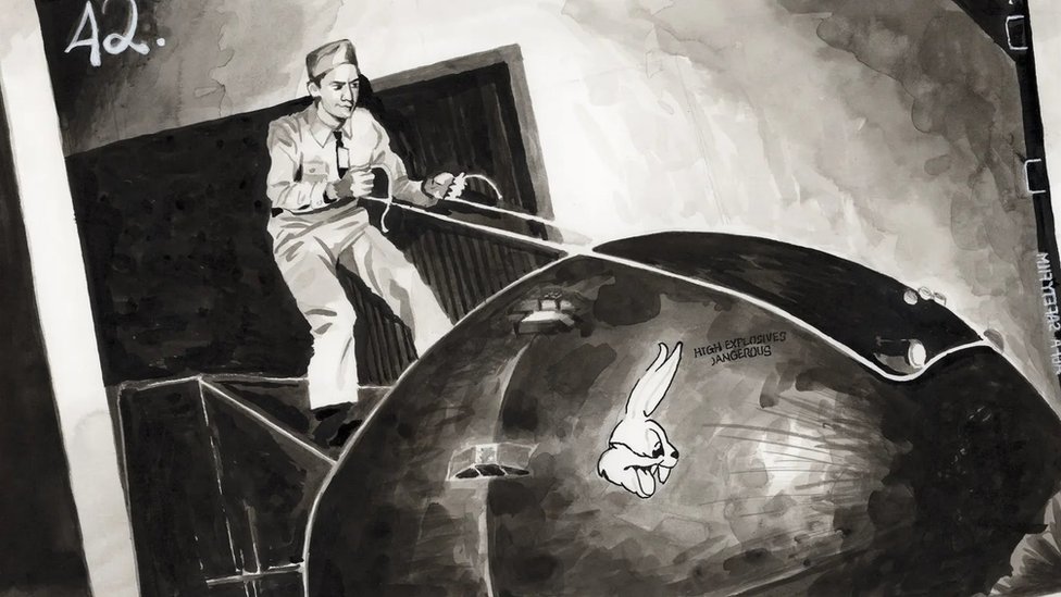 Plavi bljesak: Kako je trenutak nepažnje doveo do smrtonosne nesreće u Openhajmerovom projektu „Menhetn“ 12 Edvard Vajlder jaše bombu Debeljko pre nego što je bačena na Nagasaki.