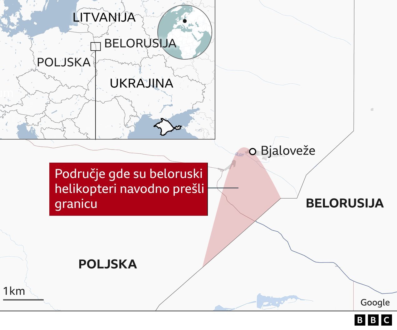 Rusija i Ukrajina: Zašto raste napetost na belorusko-poljskoj granici 2 Poland Belarus map