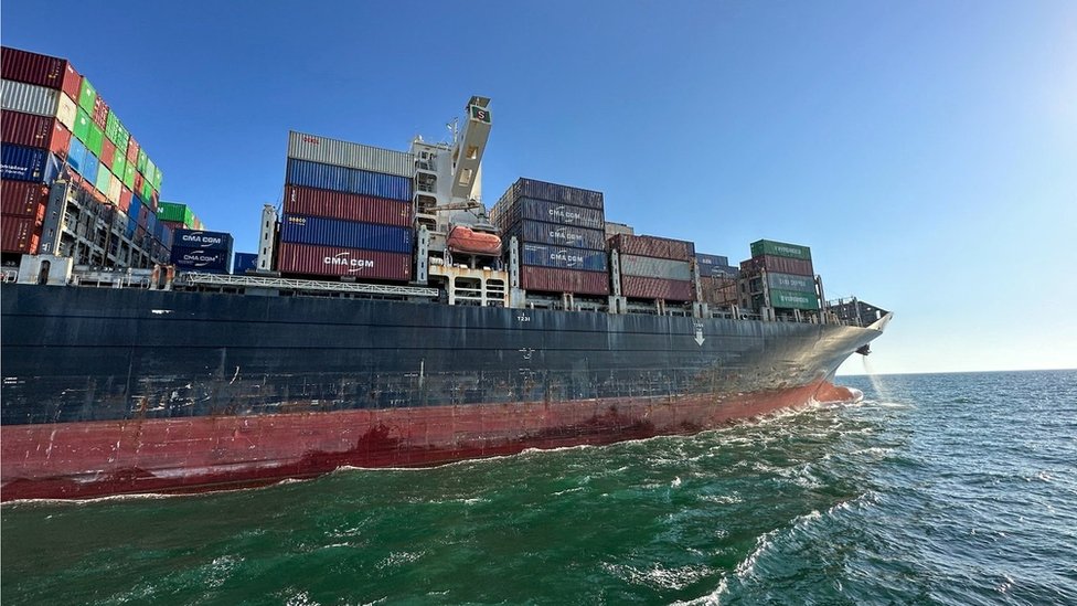 Hong Kong-flagged container ship Joseph Schulte leaves Odesa