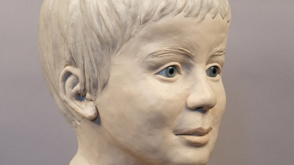 A facial reconstruction of the child