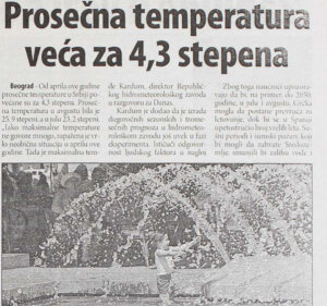Ministar poljoprivrede pre 20 godina predvideo današnje temperature u Srbiji, meteorolozi ga demantovali i tvrdili da očekuju da će temperatura da padne 4