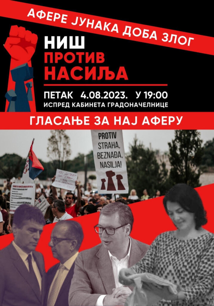 Osmi protest “Srbija protiv nasilja” u Nišu: Građani glasaju za “najaferu” gradske SNS vlasti 2