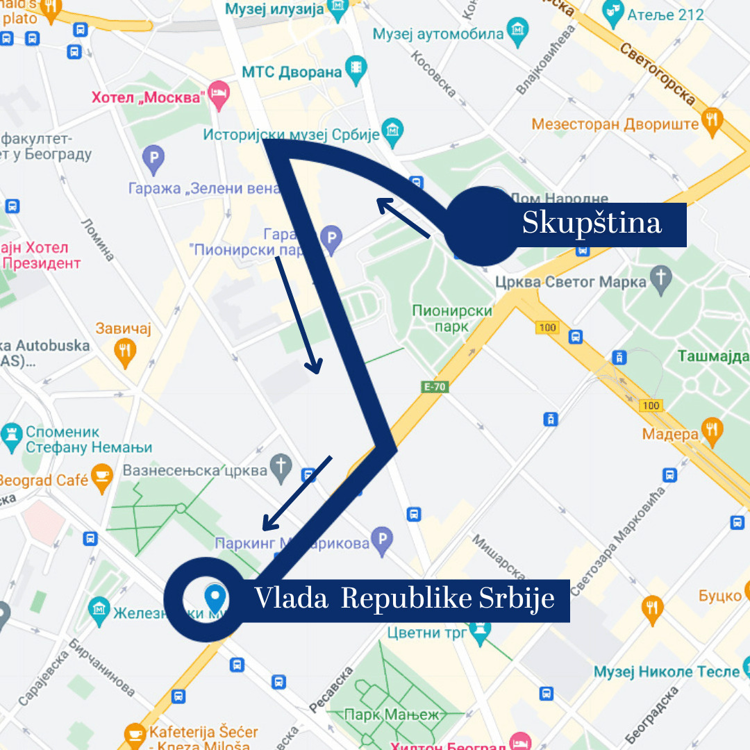 (MAPA) U subotu novi protest protiv nasilja, planirana šetnja do Vlade Srbije 2 (MAPA) U subotu novi protest protiv nasilja, planirana šetnja do Vlade Srbije 2