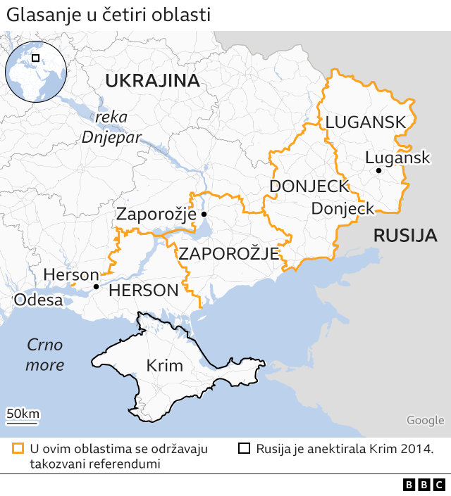 Rusija i Ukrajina: Moskva održava izbore u okupiranim delovima Ukrajine, Kijev preti kaznama onima koji glasaju 2 referendumi, Ukrajina