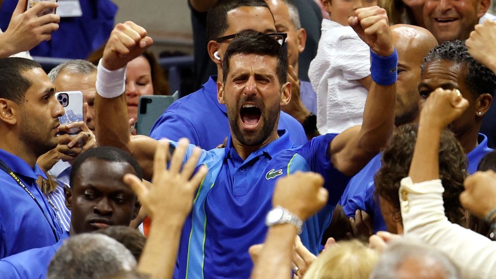 Novak Djokovic celebrates his US Open triumph