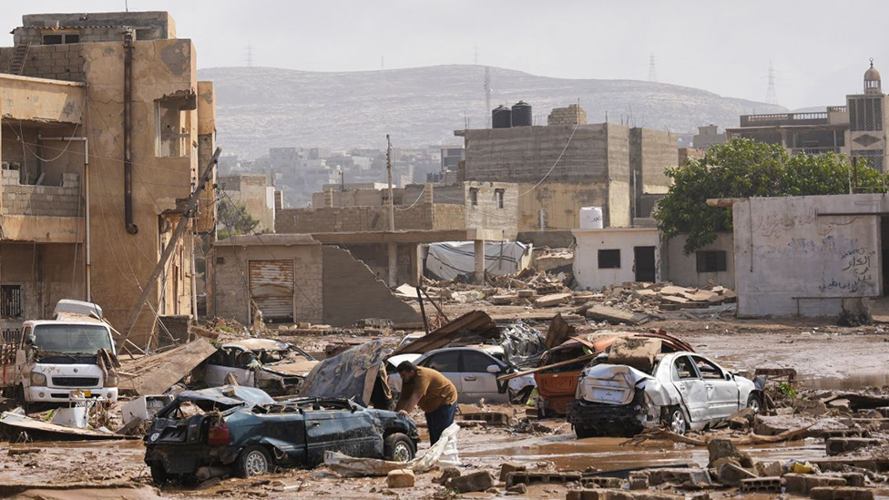 Photo taken on Sept. 11, 2023 shows a flood-affected area in Derna, Libya