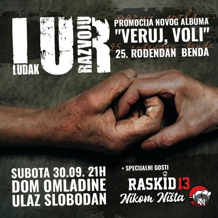 „Veruj, voli” koncertna promocija albuma LUR-a u kragujevačkom Domu omladine 2