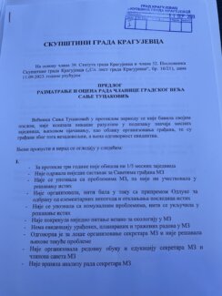 Nije podnela ni jedan izveštaj o radu: Odbornik Zoran Mladenović iz Kragujevca podneo predlog za smenu gradske većnice Sanje Tucaković 2