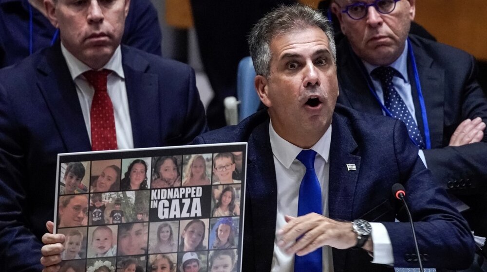 Šef diplomatije Izraela Eli Koen na sednici Saveta bezbednosti pustio navodni snimak "hamasovca" 1