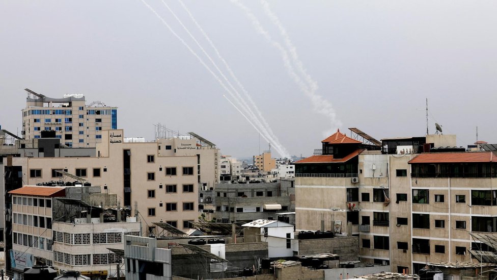 Rockets from Gaza into Israel