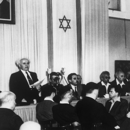 Izrael i Palestinci: U čemu je razlika između antisemitizma i anticionizma 2 Prime Minister David Ben-Gurion reads the proclamation declaring the existence of the new Jewish State