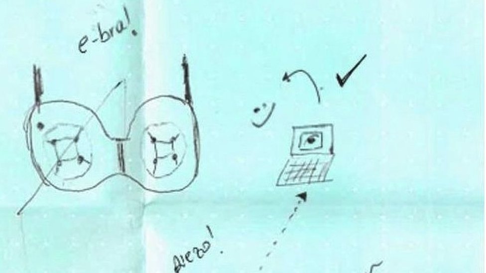 The drawing Dr Dağdeviren made of the device while at her aunt's bedside