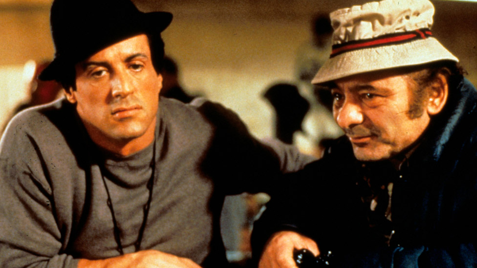 Sylvester Stallone and Burt Young in Rocky V