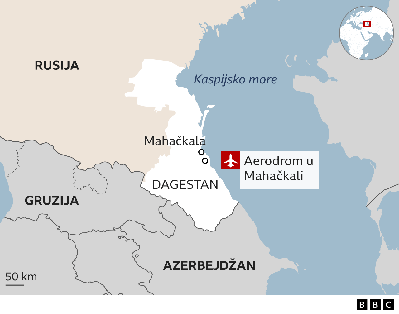 Dagestan, mapa Dagestana