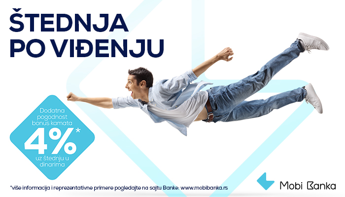 Mobi Banka predstavlja štednju po viđenju uz ukupnu kamatnu stopu od 4.01 odsto 1