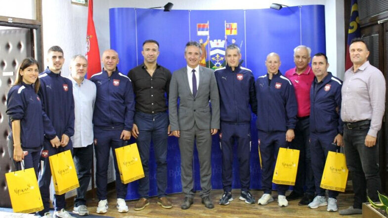 Prijem za reprezentativce Srbije u futsalu u Gradskoj kući u Vranju 1