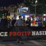 Aleksandar Jovanović Ćuta, Srđan Milivojević i Ljubomir Radović na 26. protestu "Užice protiv nasilja" 10