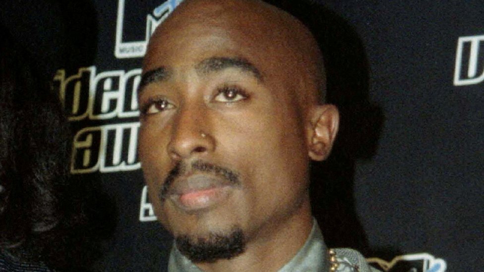 Rapper Tupac Shakur at the MTV Music Video Awards in New York in 1996