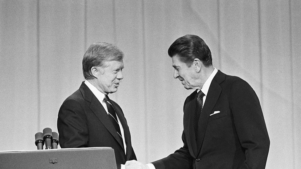 Predsednički izbori u Americi 2024: Četiri potencijalne situacije koje bi mogle da preokrenu stvari 1 Džimi Kareter i Ronald Regan