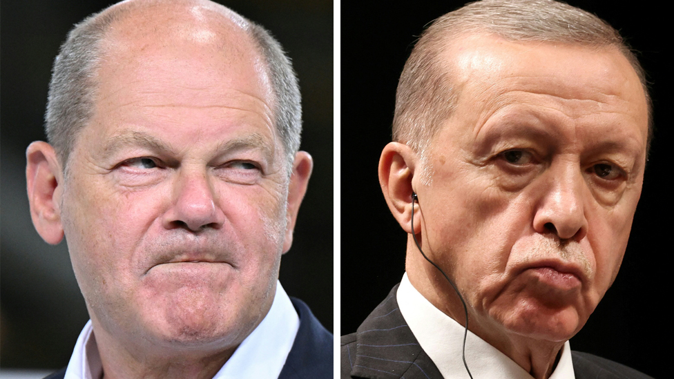 Olaf Scholz and Tayyip Recep Erdogan