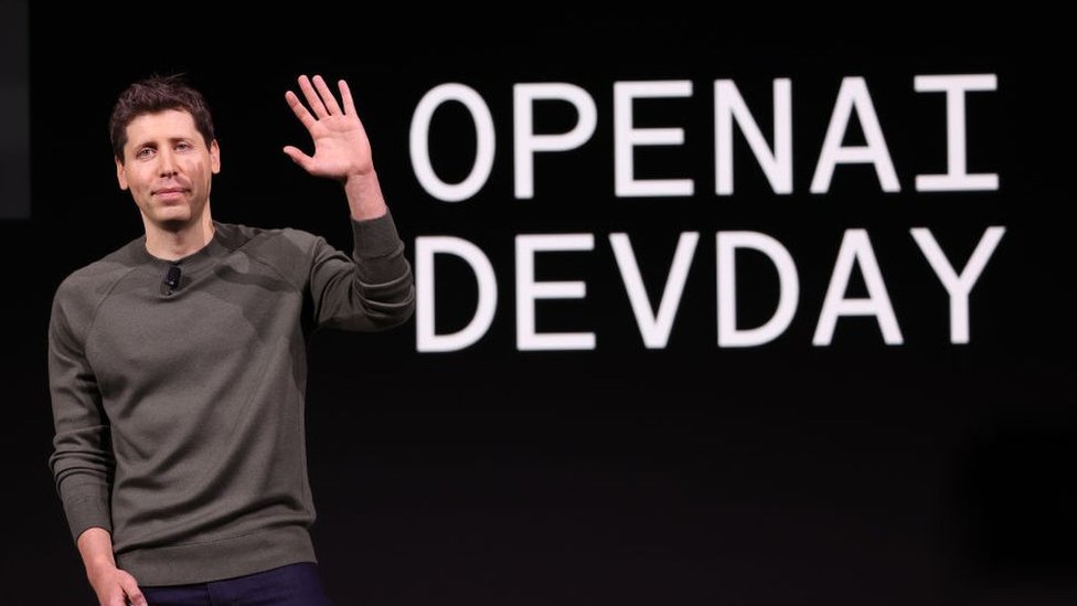 Sam Altman pictured at OpenAI's DevDay on 6 November 2023