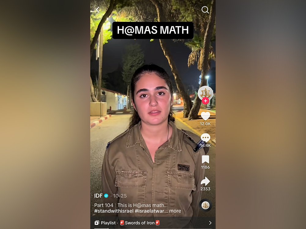 Izrael i Palestinci: Društvene mreže kao poligon za nove sukobe 3 IDF TikTok video about "Hamas math" - a play on the "girl math" TikTok trend