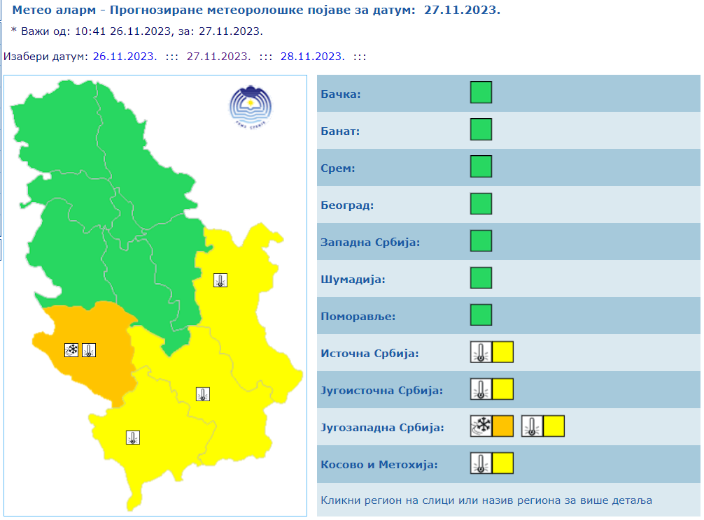 (MAPA) Vremenska prognoza za kraj dana i početak nove nedelje: Moguć sneg, ali i otopljavanje 2