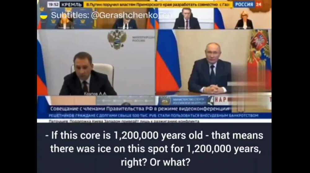 (VIDEO) Putin izazvao zbunjene poglede: Tokom sastanka postavljao pitanja o starosti jezgra leda 1