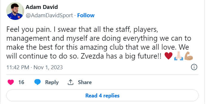 Pomoćni trener Zvezde odgovorio na uvrede navijača crveno-belih: Kunem se da radimo sve što možemo za dobrobit kluba 2