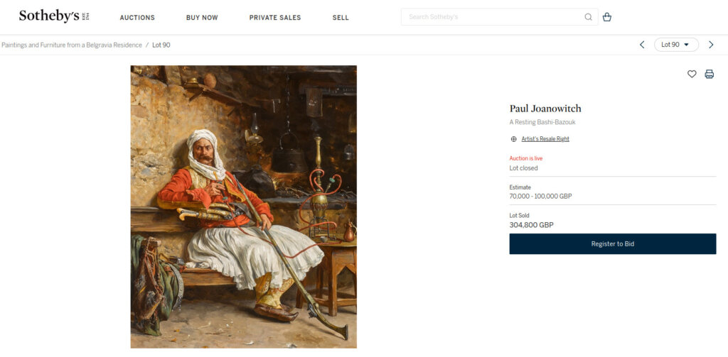 Slika Paje Jovanovića prodata za 304.800 funti u Londonu: Muzej grada Beograda učestvovao na aukciji 1