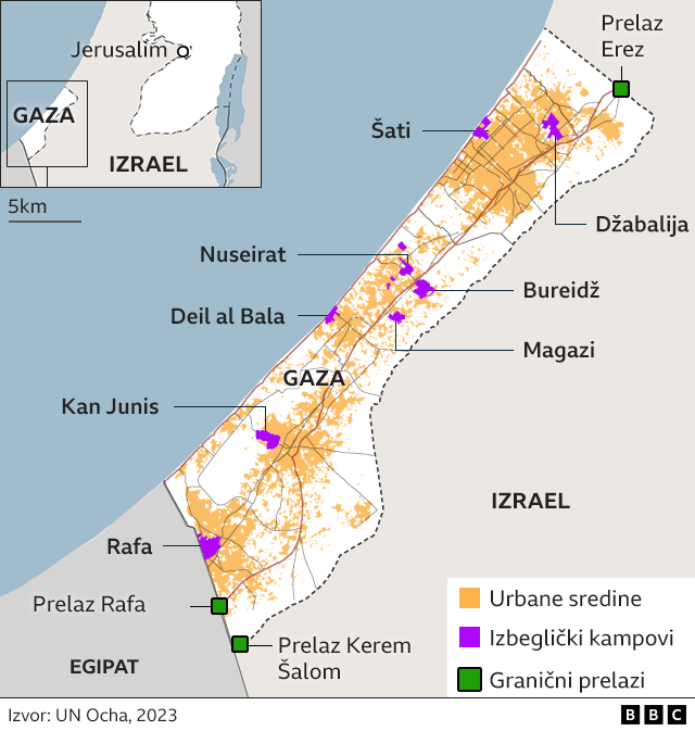 harta e Rripit të Gazës