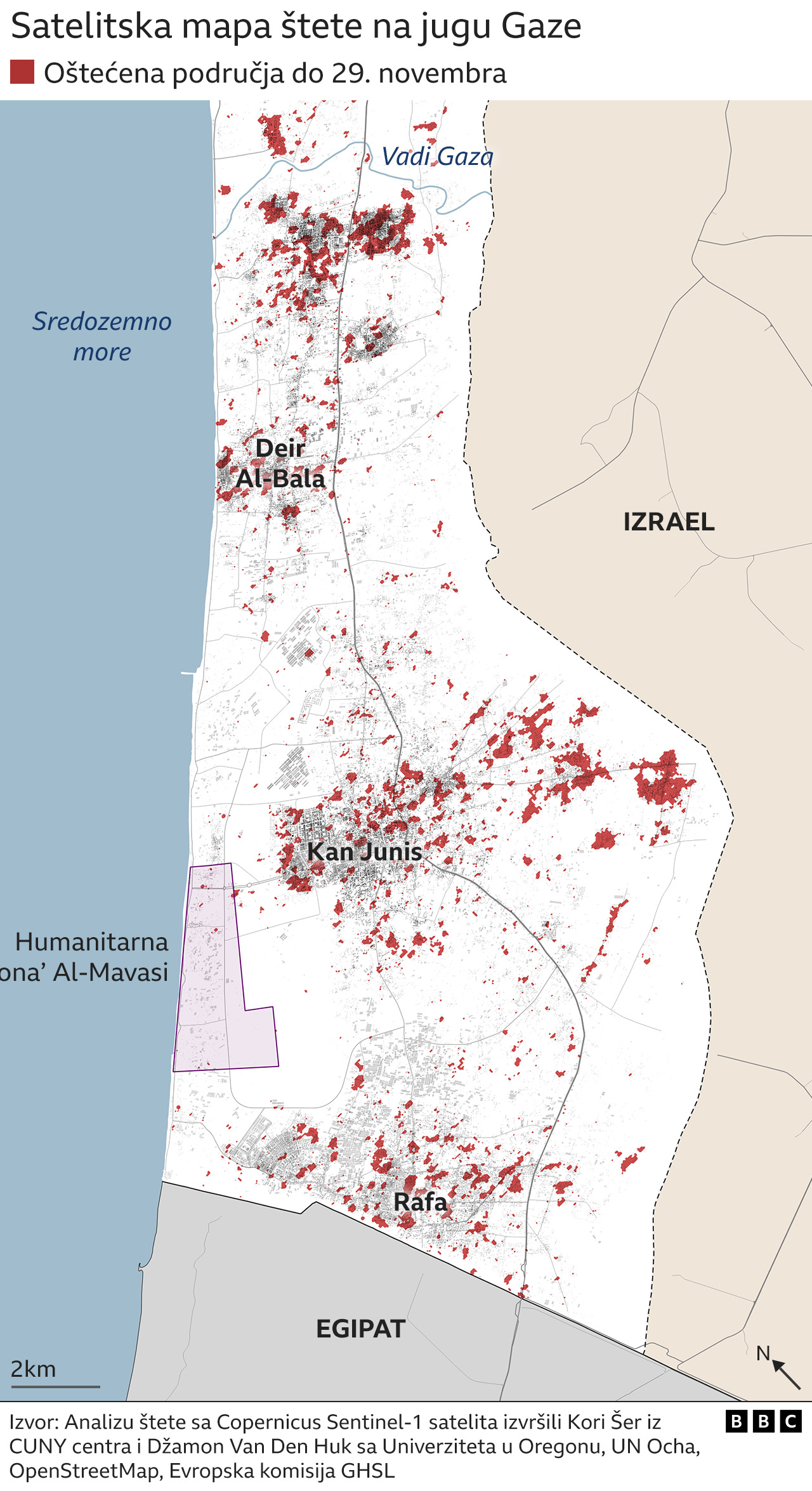 uništenja na jugu Gaze