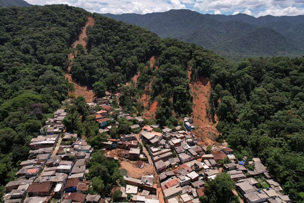 Several deadly landslides are seen after severe rainfall at Barra do Sahy, in Sao Sebastiao, Brazil, February 21, 2023.