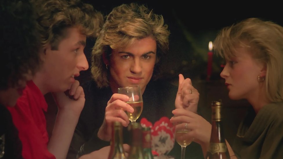 Wham in the music video for Last Christmas