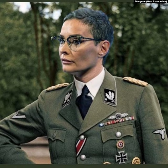 Olivera Zekić postavila fotomontažu sebe u nacističkoj uniformi na njen Telegram kanal 1