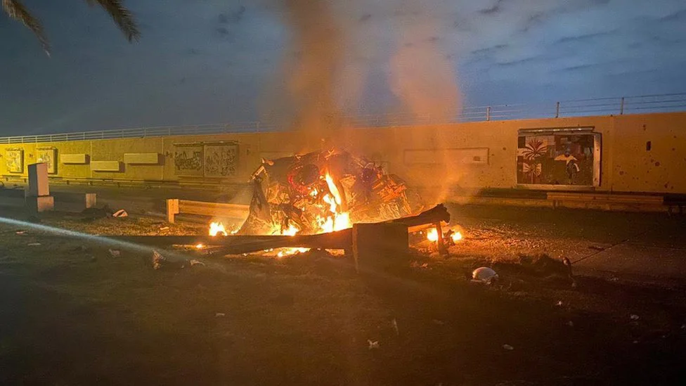 Iran: Više od 80 mrtvih u eksplozijama blizu grobnice generala Kasima Sulejmanija, poruka vrhovnog verskog vođe 3 Aftermath of US drone strike that killed Iranian general Qasem Soleimani in Baghdad (3 January 2020)