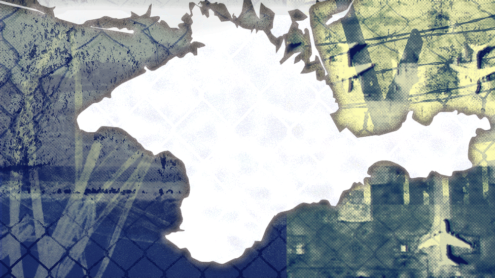 Rusija i Ukrajina: Ateš, grupa koja špijunira Ruse na okupiranom Krimu 3 Grafik koji prikazuje granice Krima