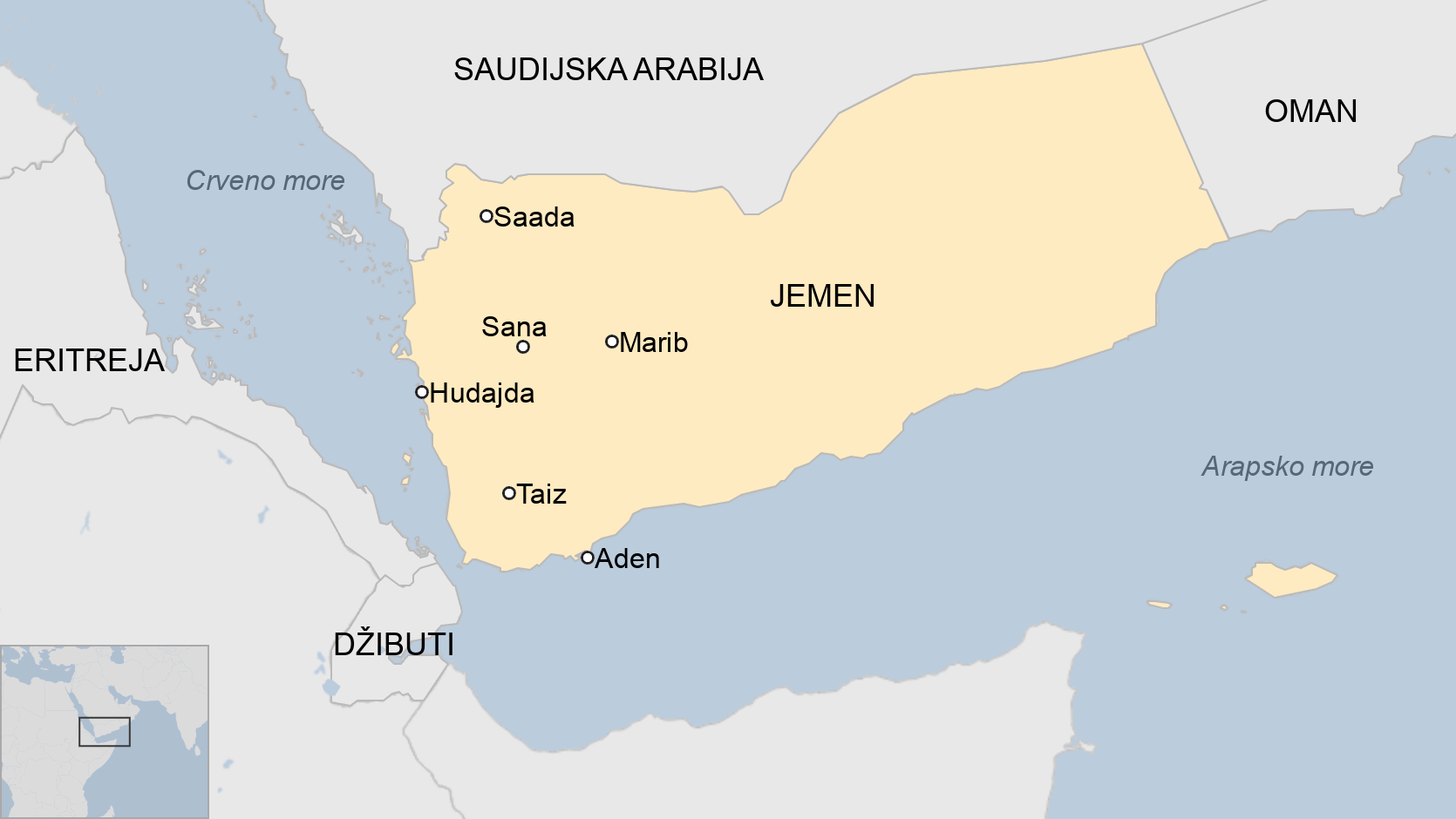 Bliski istok i sukobi: Amerika i Britanija napali jemenske pobunjenike Hute i kažu da je to „akt samoodbrane" 5 Jemen
