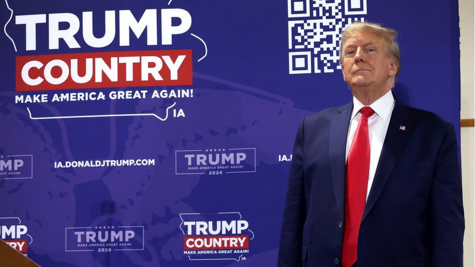 Donald Trump campaigning in Iowa