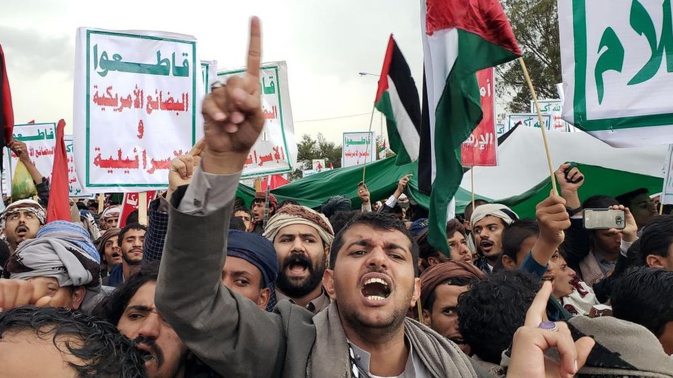 Bliski istok i sukobi: Gde je sve bilo raketnih napada u regionu protekle nedelje 1 Anti-US protest in Sanaa, Yemen (19/01/24)
