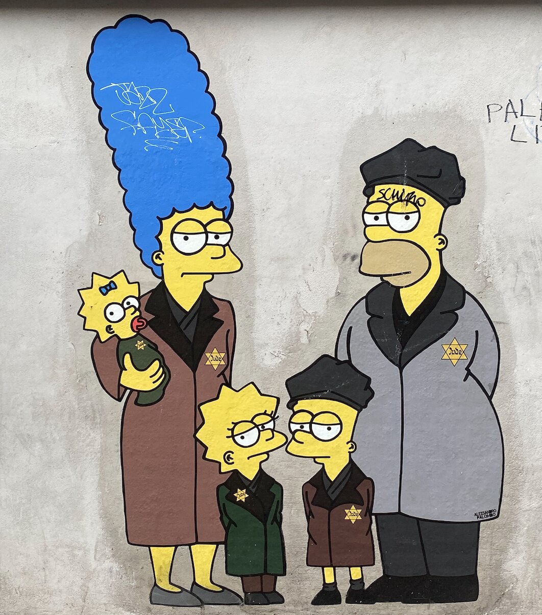mural u Milanu, Simpsonovi kao Jevreji