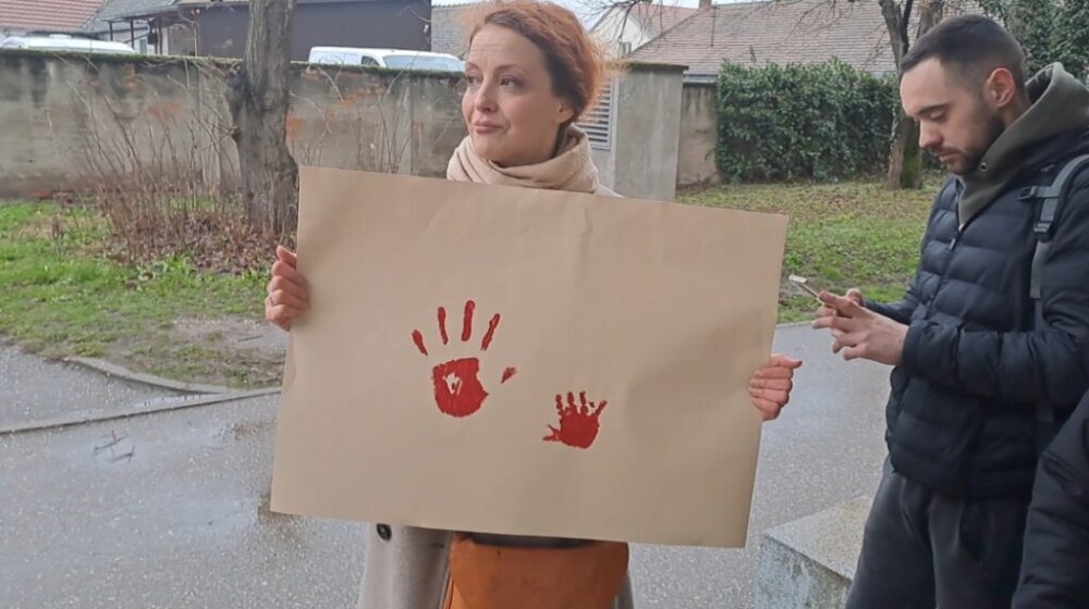 “Ovde smo da kažemo – žene, niste same”: Podrška Jelene Stupljanin ispred bolnice u Sremskoj Mitrovici 1