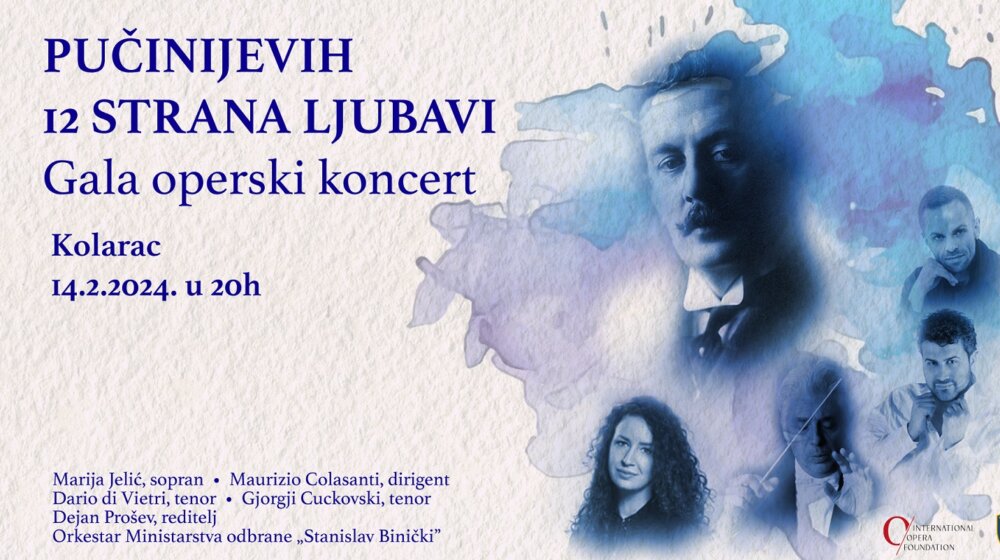 Gala operski koncert, “Pučinijevih 12 strana ljubavi” na Kolarcu 1