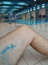 "Prljavi smo, a koža nam smrdi": U SC "Čair" radi sveže ofarban bazen, a kupačima koji su se ofarbali bojom dat je razređivač "da se očiste" 4